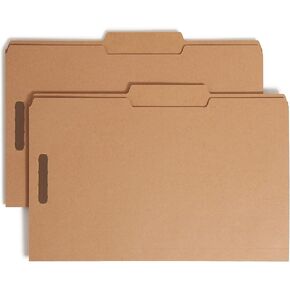 Smead Heavyweight Fastener File Folder, 2 Fasteners, 2/5-Cut Tab Right of Center Positions, Guide Height, Legal Size, Kraft, 50 per Box (19882)
