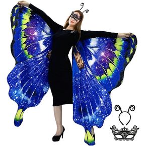 yamisan Butterfly Costumes for Women - Double Sided Adult Butterfly Wings Cape for Womens Halloween Costumes