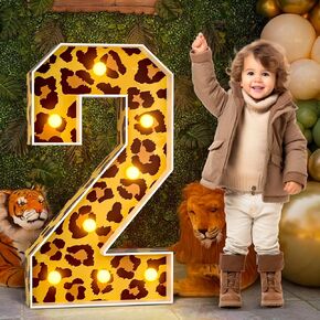imprsv Marquee Numbers Construction 2nd-Birthday Decorations: 3ft Large Light Up Number 2 Truck Vehicles Two Year Old Party Decor Favors Second Birthday Decoration