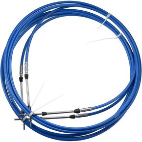 2pcs 16ft 5 Meter 197 Inch Marine Type 3300 / 33C Throttle Shift Remote Control Box Cable for Yamaha Outboard Engine Boat Motor Steering System Blue Vehicle Components