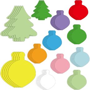 120 Pcs Christmas Tree Paper Ornament Green Tree Paper Cutouts Winter Celebrations Decor Single Color Paper Light Bulb Ornament Cut Outs for Teacher Kids School Classroom Bulletin Board Decorations