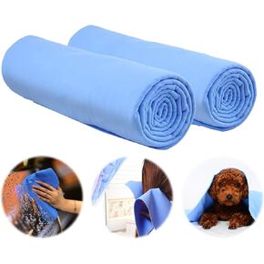 Premium Car Shammy Towel 2-Pack (24"x17") - Super Absorbent Reusable Chamois Cloth for Car Drying, Bathroom, Pets, and Dust Removal - No Spots, Streaks, or Scratches