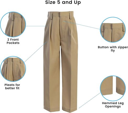 Black Dress Pants for Boys - Baby Boy Dress Pants - Toddler Boy Dress Pants - Kids Uniform Husky Suit Pants & Slacks in Kuwait