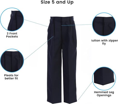 Black Dress Pants for Boys - Baby Boy Dress Pants - Toddler Boy Dress Pants - Kids Uniform Husky Suit Pants & Slacks in Kuwait