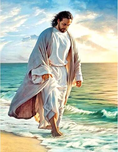 مجموعات الرسم الفني الماسي Sonsage Jesus للبالغين، طلاء المسيح دين عيد الفصح 5D بواسطة جوهرة الحفر المستديرة الكاملة DIY Belief Craft لديكور الحائط المنزلي هدية 16 * 12 بوصة in Saudi Arabia