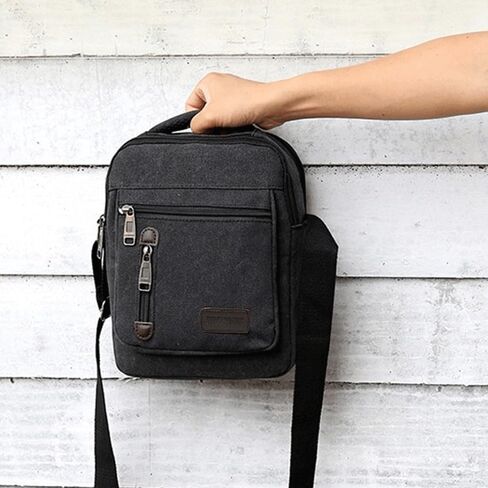 Messenger bag for Men Women, Vintage Canvas Crossbody Bag Shoulder Bag Multi Pocket Purse, Small Messenger Satchel Bag Travel in Saudi Arabia