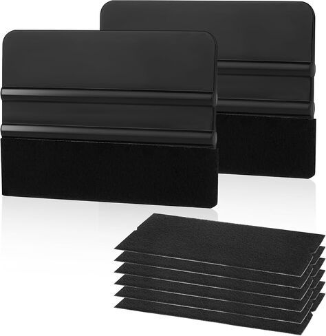 2 PCS Vinyl Squeegee Window Felt Squeegee Vinyl Wrap Tool Kit with 6 PCS Squeegee Felt Fabric Window Tint Tools Felt Squeegee Window Film Application Kit Black Car Squeegee for Glass Film Application in Saudi Arabia