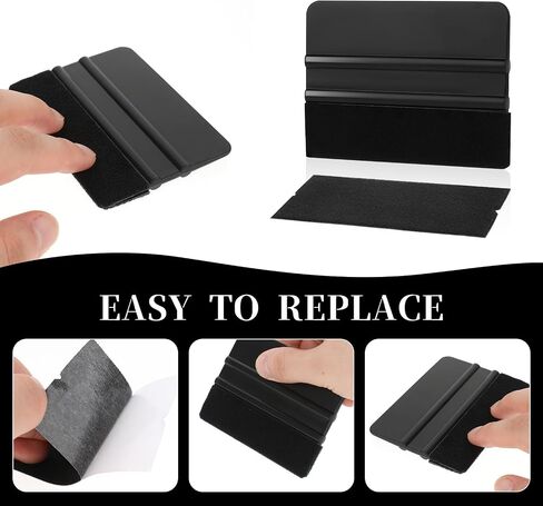 2 PCS Vinyl Squeegee Window Felt Squeegee Vinyl Wrap Tool Kit with 6 PCS Squeegee Felt Fabric Window Tint Tools Felt Squeegee Window Film Application Kit Black Car Squeegee for Glass Film Application in Saudi Arabia