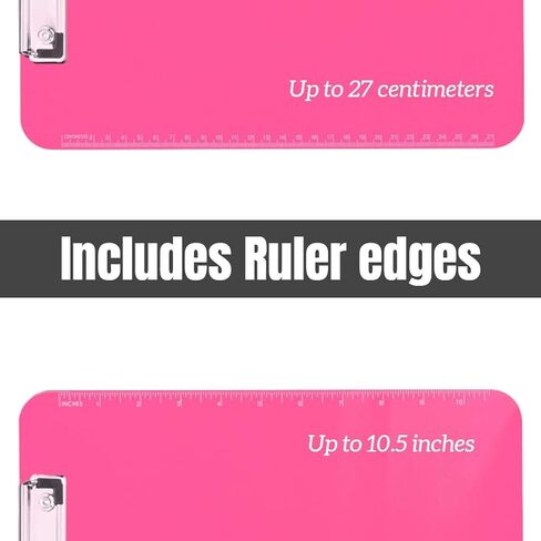1InTheOffice Neon Pink Plastic Clipboard, Transparent 9"x12", 2 Pack in Saudi Arabia