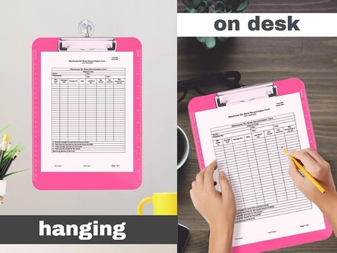 1InTheOffice Neon Pink Plastic Clipboard, Transparent 9"x12", 2 Pack in Saudi Arabia