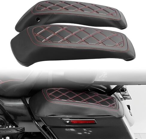 Hard Saddlebag Lid Bra/Lid Covers Fits for 2014-2023 Harley Davidson Touring, Road Glide, Electra Glide, Road King, Street Glide and Tri Glide Models (Red) in Kuwait