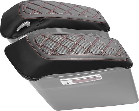 Hard Saddlebag Lid Bra/Lid Covers Fits for 2014-2023 Harley Davidson Touring, Road Glide, Electra Glide, Road King, Street Glide and Tri Glide Models (Red) in Kuwait