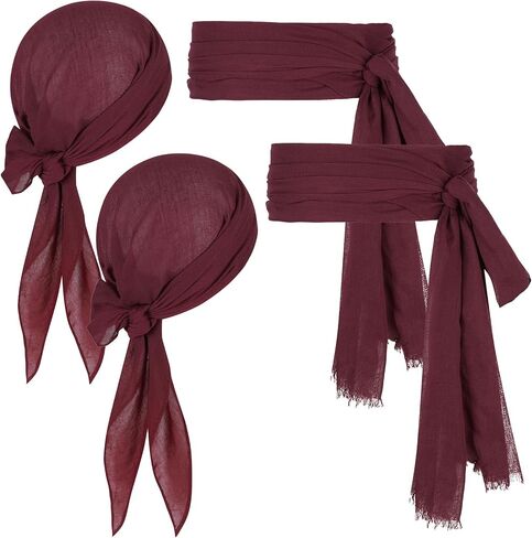 Pirate Costume Accessories Women Men 2 Pairs Pirate Scarf Hat Sash Belt Halloween Cosplay Pirate Scarf Bandana Headband in Saudi Arabia