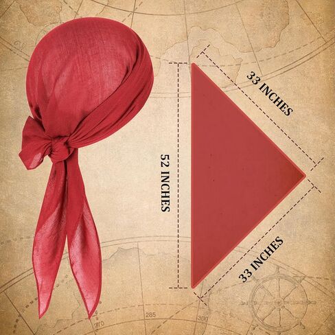 Pirate Costume Accessories Women Men 2 Pairs Pirate Scarf Hat Sash Belt Halloween Cosplay Pirate Scarf Bandana Headband in Saudi Arabia