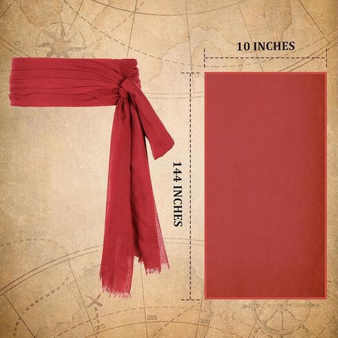Pirate Costume Accessories Women Men 2 Pairs Pirate Scarf Hat Sash Belt Halloween Cosplay Pirate Scarf Bandana Headband in Saudi Arabia