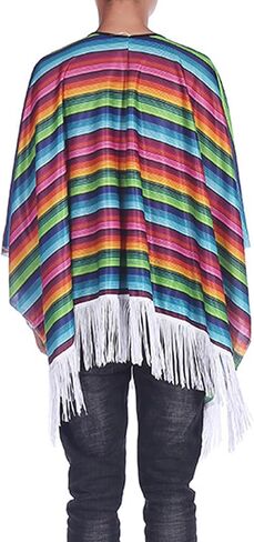 NUMJAW المكسيكي زي تاكو زي الكبار للحزب فييستا سينكو دي مايو، المكسيكي المعطف سومبريرو سيراب، قبعة مكسيكية العباءات الكبار المكسيكي هالوين ازياء الملحقات مع النظارات الشمسية والشارب in Kuwait