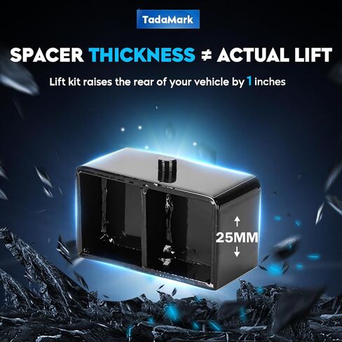 TadaMark 1in Rear Lift Blocks Fit for Chevy Fit for GMC for K1500 1988-1999 for Silverado 1500 for Sierra 1500 1999-2020 for Suburban 1500 for Tahoe 1995-1999 1 inch Lift Kit w/Extended Round U-Bolts in Saudi Arabia
