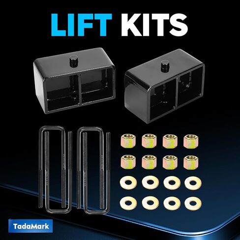 TadaMark 1in Rear Lift Blocks Fit for Chevy Fit for GMC for K1500 1988-1999 for Silverado 1500 for Sierra 1500 1999-2020 for Suburban 1500 for Tahoe 1995-1999 1 inch Lift Kit w/Extended Round U-Bolts in Saudi Arabia