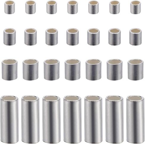 CREATCABIN 100Pcs 4 Sizes 925 Sterling Silver Spacer Beads Column Tiny Loose Small Tube Beads Large Hole Spacer Charms DIY Jewelry Making Supplies Findings Crafts Gift for Necklaces Bracelets Earrings in Saudi Arabia