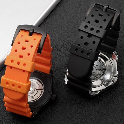 Laser Dice Quick-Release FKM Rubber Watch Strap- Replacement Watchband with Black Pin Buckle- Wristwatch band for Men & Women- Colors: Black, Green, Blue, Brown, Grey, Red, Orange- Sizes: 20mm, 22mm in Saudi Arabia