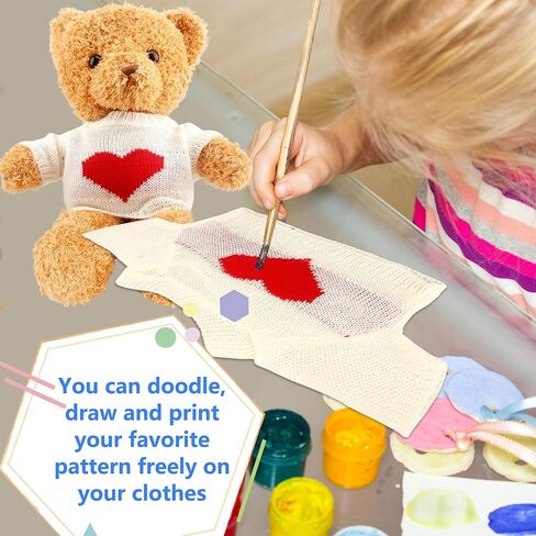 15 حزمة من ملابس الدب، ملابس الدمى، سترة بقلنسوة، قميص أبيض أساسي، تي شيرت الدب، ملابس الدب المحشوة، ملابس تناسب دمى الدب المحشوة مقاس 14-18 بوصة in Kuwait