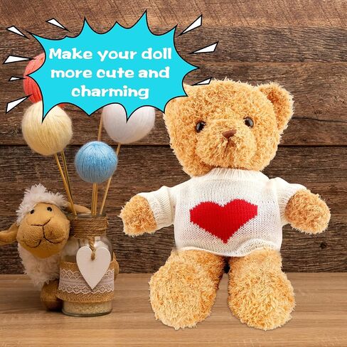 15 حزمة من ملابس الدب، ملابس الدمى، سترة بقلنسوة، قميص أبيض أساسي، تي شيرت الدب، ملابس الدب المحشوة، ملابس تناسب دمى الدب المحشوة مقاس 14-18 بوصة in Kuwait