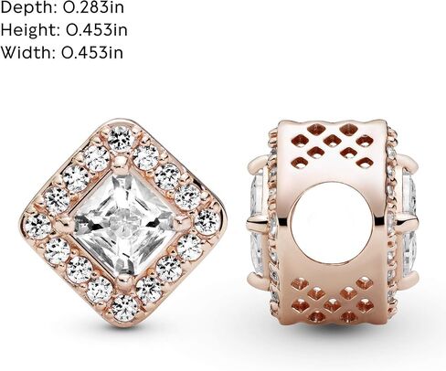 أساور PANDORA Geometric Radiance Charm أساور ساحرة خالدة - مجوهرات نسائية مذهلة - هدية للنساء في حياتك - مصنوعة من الورد والزركونيا المكعبة، مع صندوق هدايا in Saudi Arabia