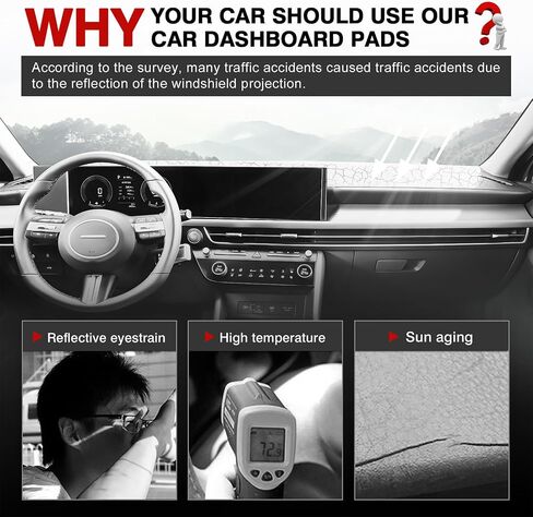 Autorder Dashboard Cover Mat for 2024 2025 Hyundai Sonata Accessories Dash Cover Upgrade Velvet Dash Mat UV Rays Protector in Saudi Arabia