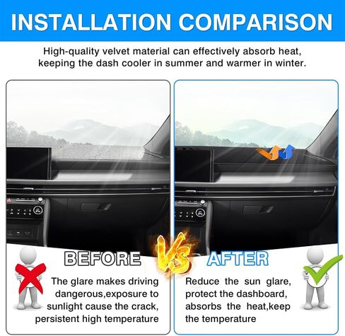 Autorder Dashboard Cover Mat for 2024 2025 Hyundai Sonata Accessories Dash Cover Upgrade Velvet Dash Mat UV Rays Protector in Saudi Arabia