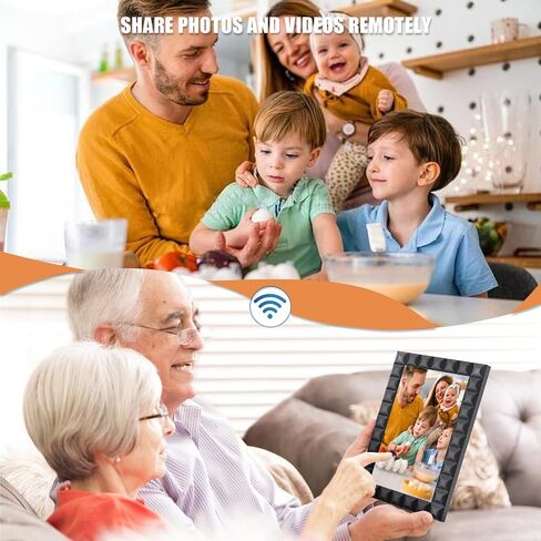 إطار صورة رقمي مقاس 10.1 بوصة، إطار صور رقمي ذكي مع شاشة لمس IPS مقاس 1280 × 800، تدوير تلقائي وعرض شرائح، إعداد سهل لمشاركة اللحظات عبر التطبيق من أي مكان وفي أي وقت in Kuwait