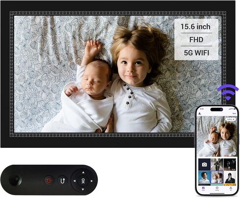 إطار صورة رقمي مقاس 10.1 بوصة، إطار صور رقمي ذكي مع شاشة لمس IPS مقاس 1280 × 800، تدوير تلقائي وعرض شرائح، إعداد سهل لمشاركة اللحظات عبر التطبيق من أي مكان وفي أي وقت in Kuwait