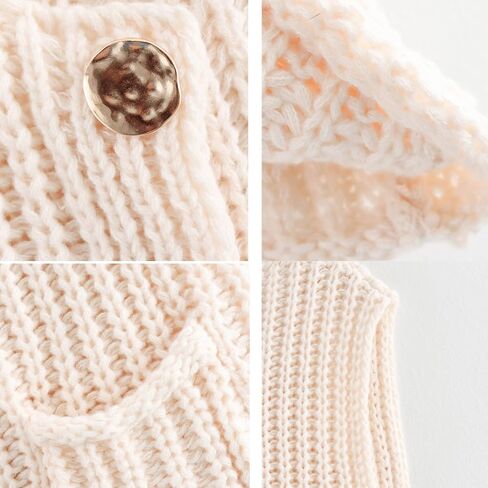 Women Button Down Sweater Vest Sleeveless Chunky Knit Casual Cardigans Open Front Cropped Tank Top with Pockets in Saudi Arabia