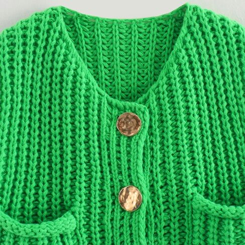 Women Button Down Sweater Vest Sleeveless Chunky Knit Casual Cardigans Open Front Cropped Tank Top with Pockets in Saudi Arabia