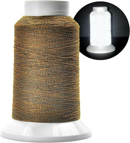 Reflective Embroidery Thread,Embroidery Machine Thread in Grey,Single Reel of 1000M(1093Y),Polyester Embroidery Thread for Embroidery in Kuwait