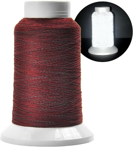 Reflective Embroidery Thread,Embroidery Machine Thread in Grey,Single Reel of 1000M(1093Y),Polyester Embroidery Thread for Embroidery in Kuwait