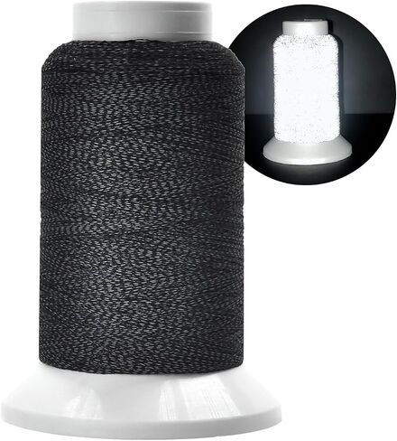Reflective Embroidery Thread,Embroidery Machine Thread in Grey,Single Reel of 1000M(1093Y),Polyester Embroidery Thread for Embroidery in Kuwait