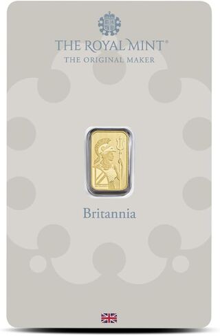 1 Gram British Gold Britannia Bar (New w/Assay) allows display in gift pouch in Saudi Arabia