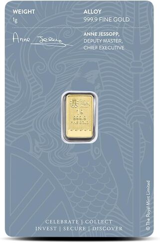 1 Gram British Gold Britannia Bar (New w/Assay) allows display in gift pouch in Saudi Arabia