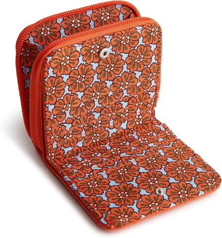 محفظة Vera Bradley النسائية القطنية الصغيرة ذات السحاب الدائري in Saudi Arabia