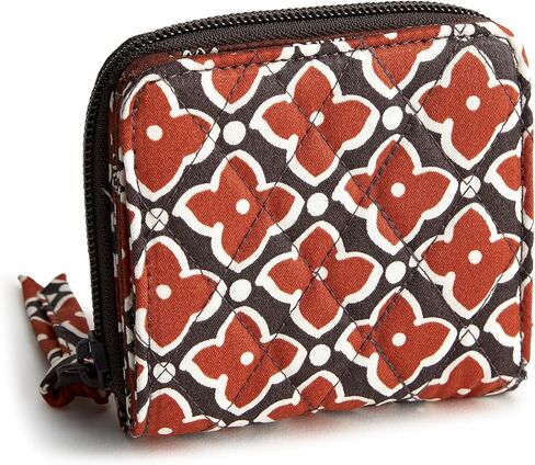 محفظة Vera Bradley النسائية القطنية الصغيرة ذات السحاب الدائري in Saudi Arabia
