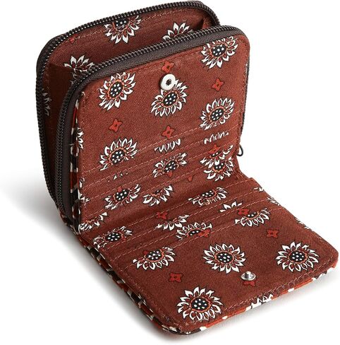 محفظة Vera Bradley النسائية القطنية الصغيرة ذات السحاب الدائري in Saudi Arabia