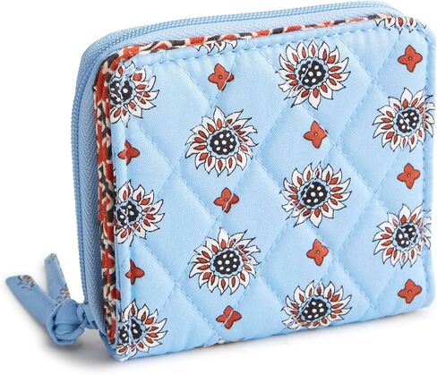 محفظة Vera Bradley النسائية القطنية الصغيرة ذات السحاب الدائري in Saudi Arabia