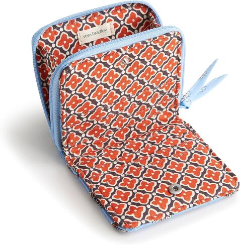 محفظة Vera Bradley النسائية القطنية الصغيرة ذات السحاب الدائري in Saudi Arabia