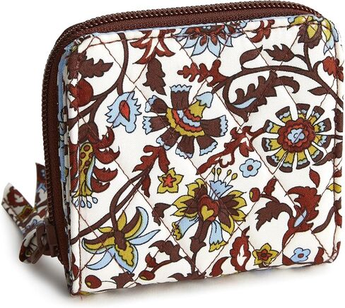 محفظة Vera Bradley النسائية القطنية الصغيرة ذات السحاب الدائري in Kuwait