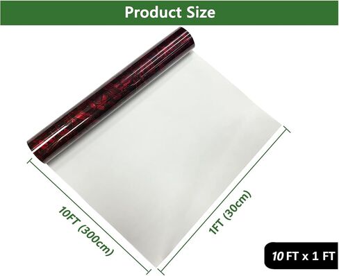 Red Forged Carbon Fiber Vinyl Wrap Self Adhesive Film, High Gloss Car Wrap Vinyl Roll Bubble Free with Air Release Technology, Perfect for DIY Cars Motorcycle Protection (Red High Gloss, 1ft x 10ft) in Saudi Arabia