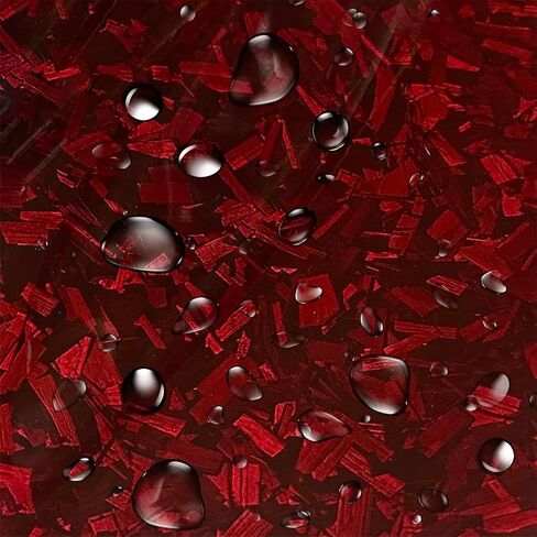 Red Forged Carbon Fiber Vinyl Wrap Self Adhesive Film, High Gloss Car Wrap Vinyl Roll Bubble Free with Air Release Technology, Perfect for DIY Cars Motorcycle Protection (Red High Gloss, 1ft x 10ft) in Saudi Arabia