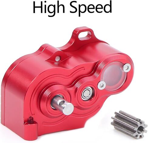 Ultra Light LCG Metal Transmission Low/High Speed Gearbox with Motor Gear for 1/10 RC Car SCX10 TRX4 RC4WD Capra Upgrade Part (Black High Speed) in Saudi Arabia