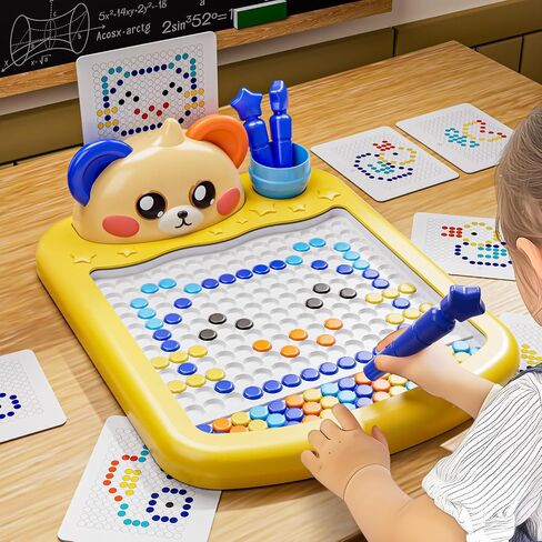 Large Magnetic Dots Board for Kids, Magnetic Dot Art with Magnetic Pen, Montessori Preschool Education Toys for Kids Boys Girls Age 3 4 5 6 7 8 Years Old in Saudi Arabia