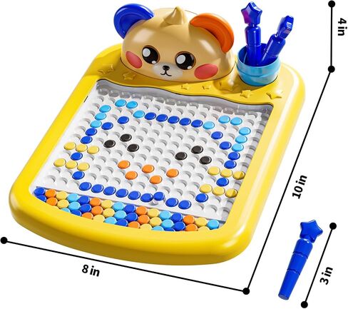 Large Magnetic Dots Board for Kids, Magnetic Dot Art with Magnetic Pen, Montessori Preschool Education Toys for Kids Boys Girls Age 3 4 5 6 7 8 Years Old in Saudi Arabia
