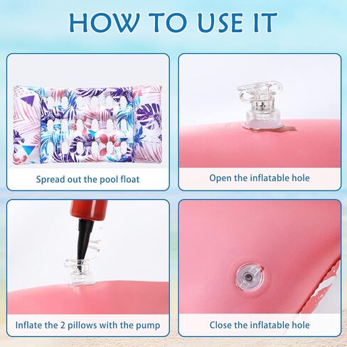 Pool Floats - 2 Pack Pool Floats Adult Size 4-in-1 Pool Floaties, Swimming Pool Water Hammock Lounge in Kuwait